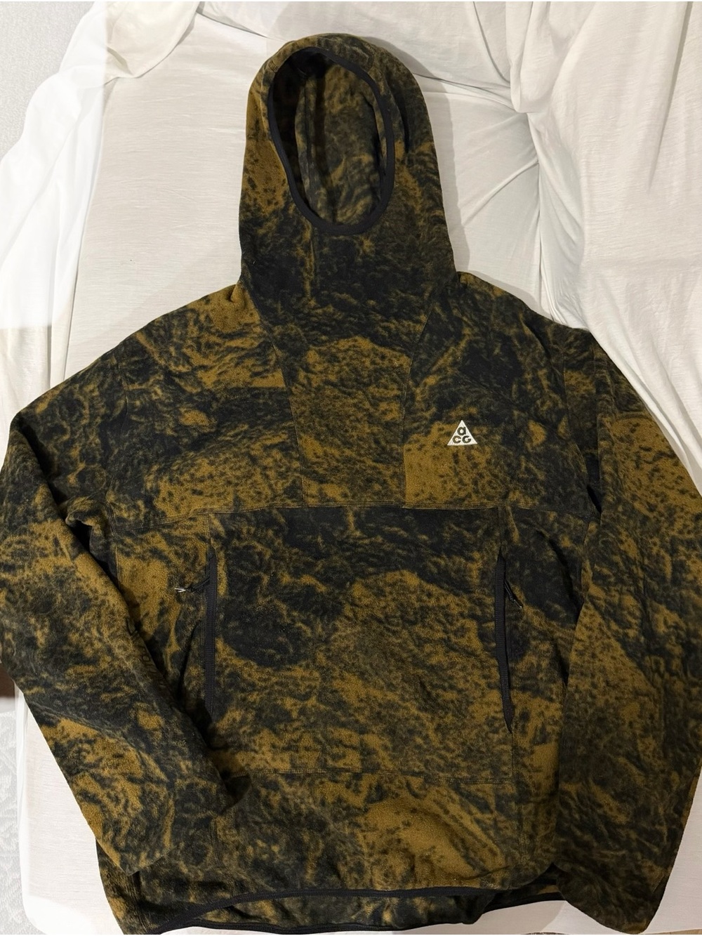 Nike ACG Hooded Pullover - Olive & Black Marbled Fleece